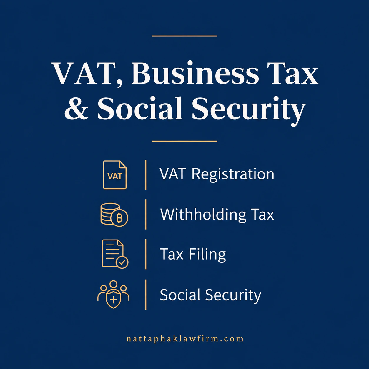 VAT, business tax and social security — Nattaphak Law Firm