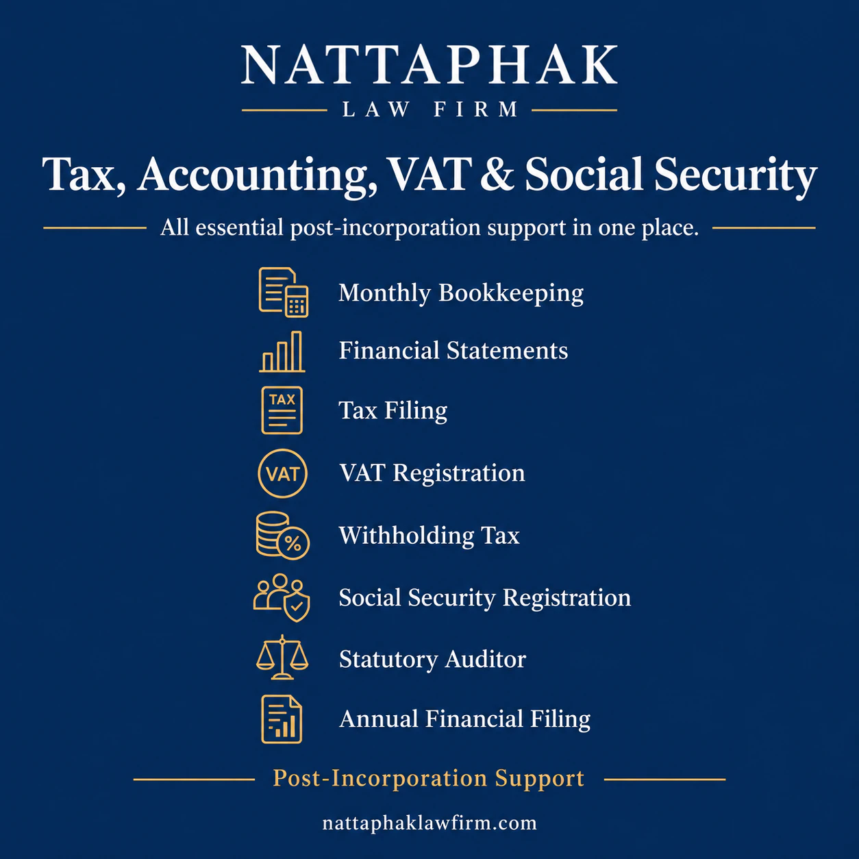 Retained corporate legal counsel — Nattaphak Law Firm