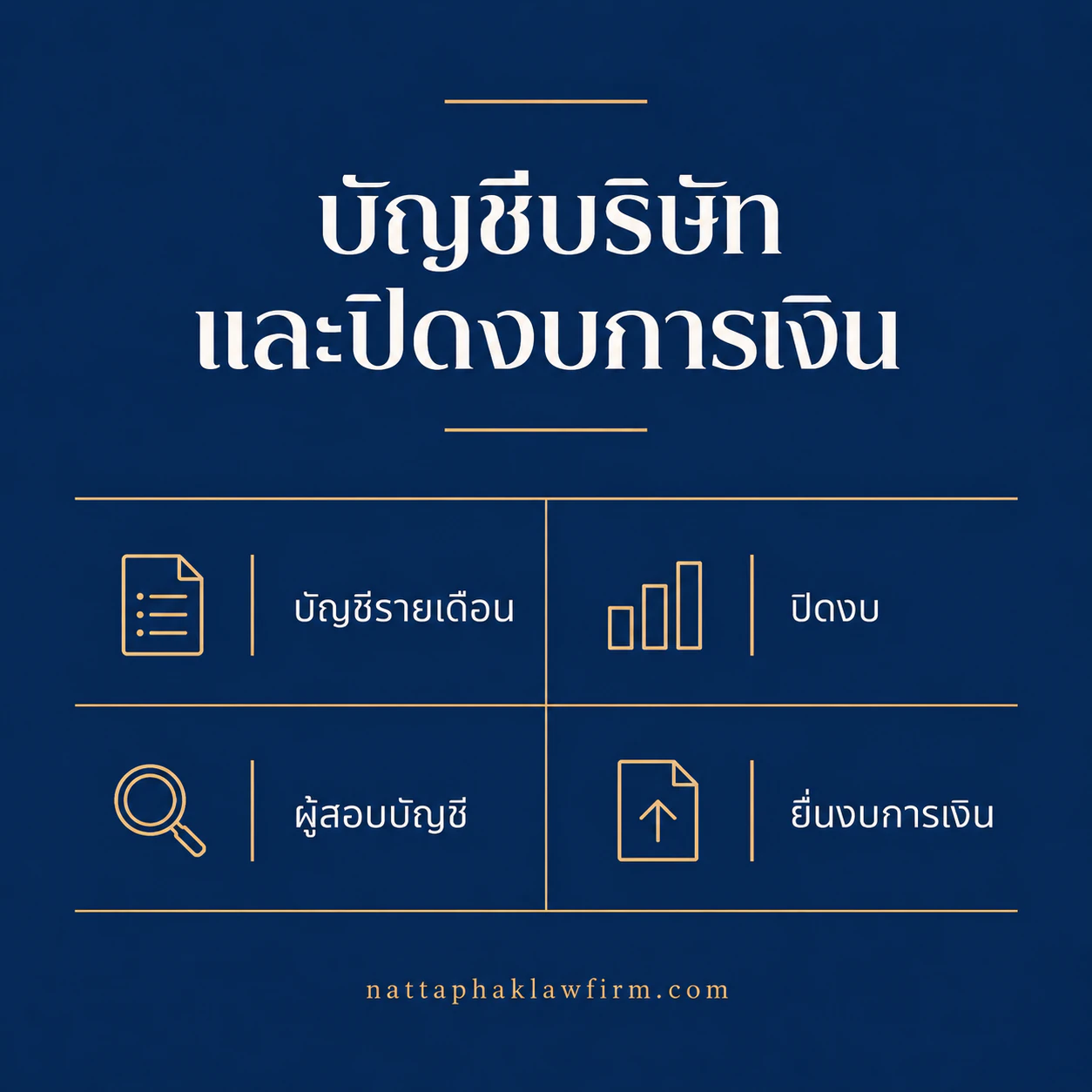 บัญชีบริษัทและงบการเงิน — สำนักงานณัฐภาคย์ทนายความ
