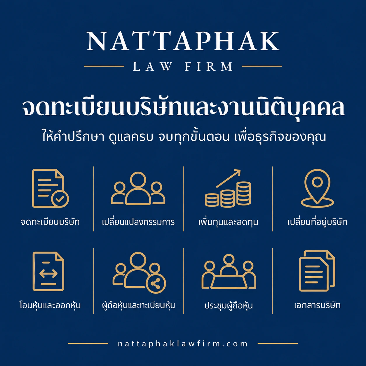 จดทะเบียนบริษัทและงานนิติบุคคล — สำนักงานณัฐภาคย์ทนายความ